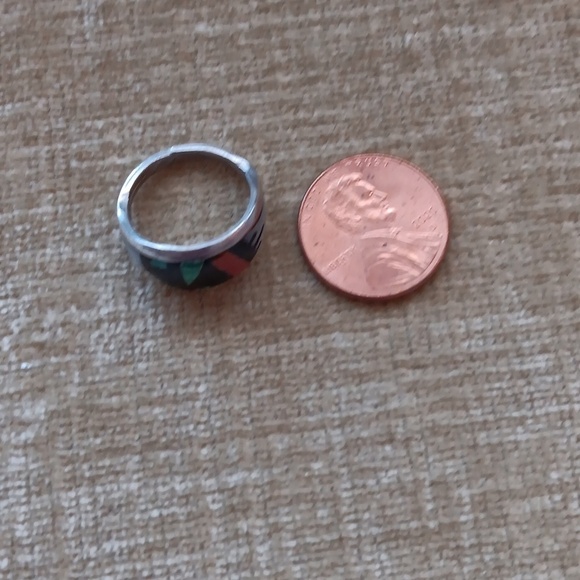 Sterling Silver JR Zuni Multi Stone Inlay Ring - Picture 6 of 11